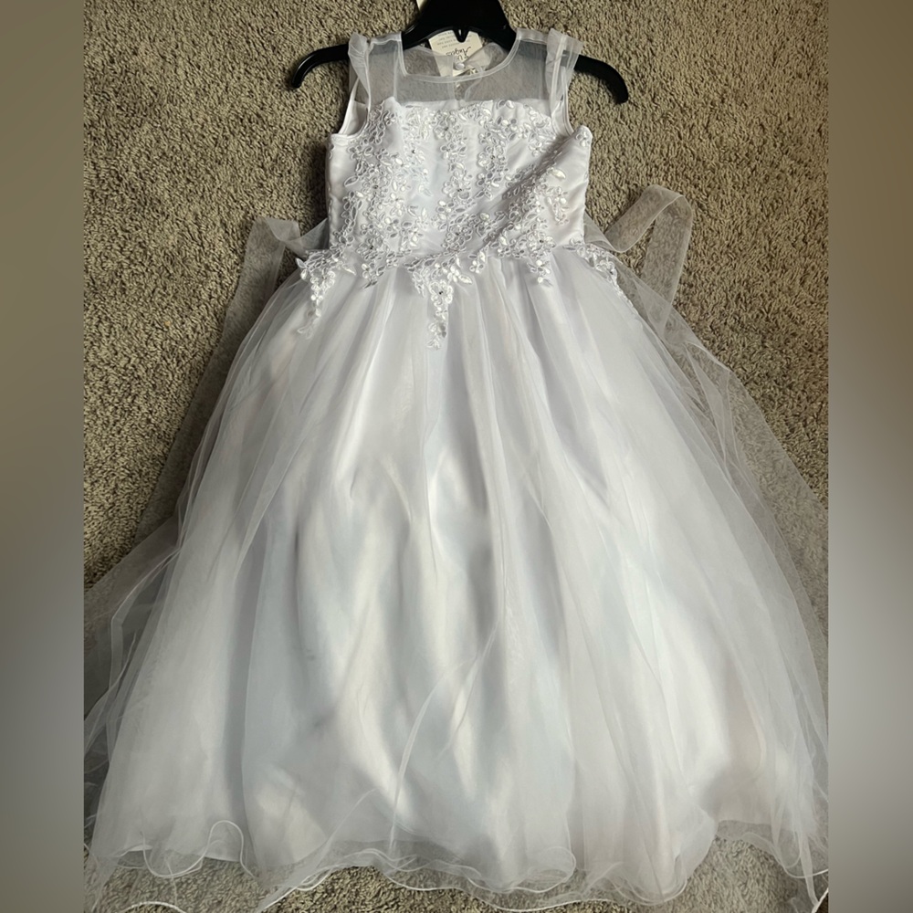 Us Angels White Flower girl or first communion dress